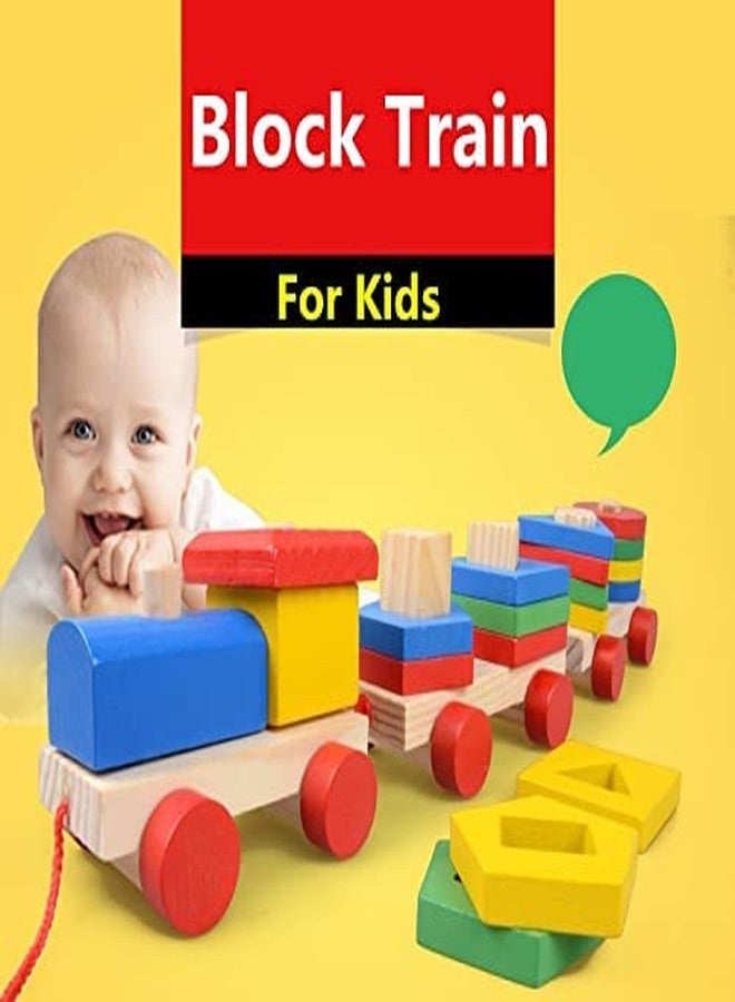 PLUSPOINT Wooden Shape Sorting & Stacking Block Train Toy Colour sorter and Stacking Game Block Puzzle Toy Pull Early Learning Educational Toddler Gift for 3 Year+ Kids (Shape Sorting Train) - Image 3